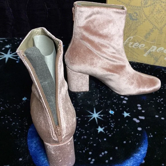 free people VELVET CECILE ANKLE BOOTS ROSE size 38 - Picture 6 of 13